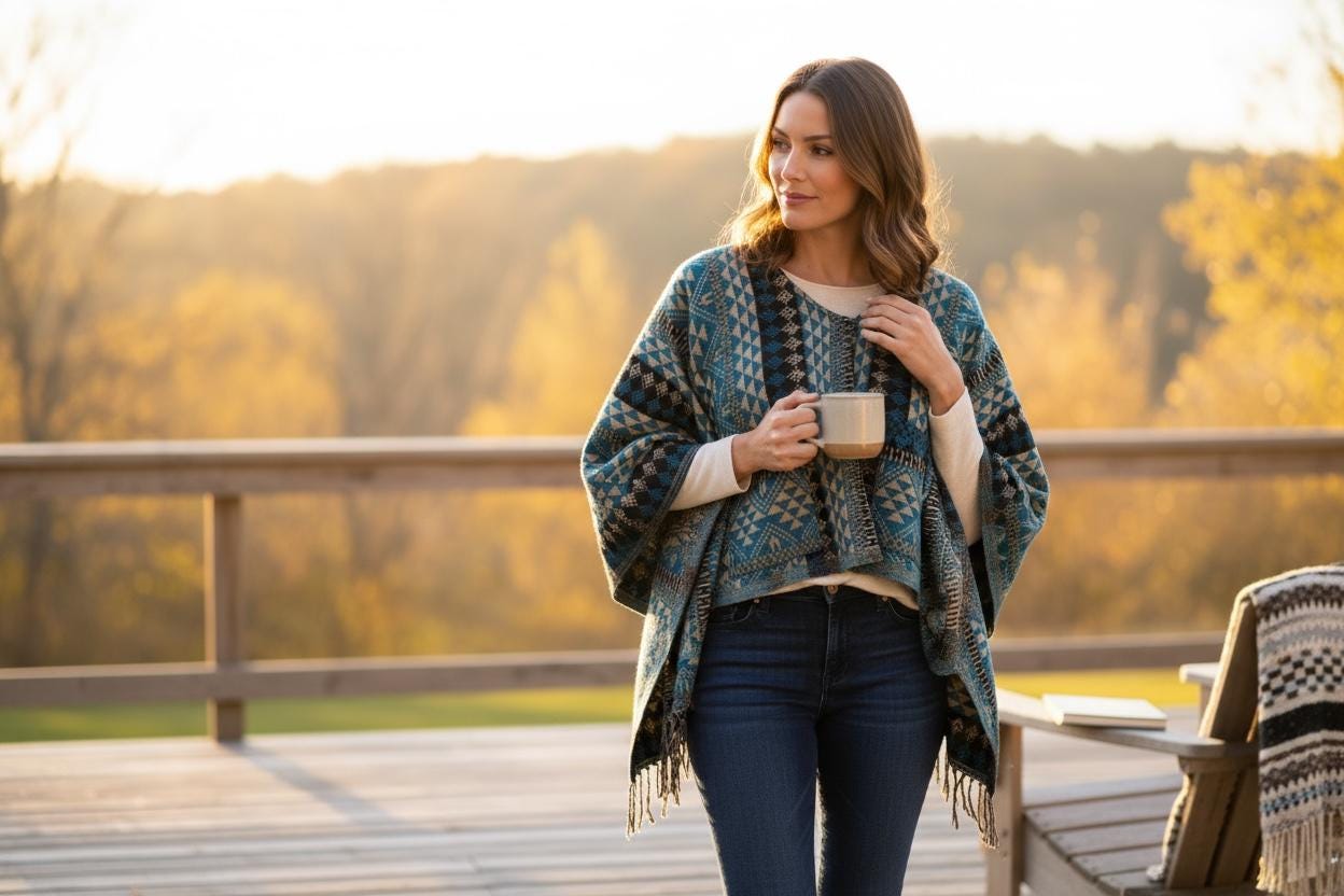 Boho Geometric Blouse | Vegan Cashmilon | Relaxed Fit | Long Sleeve Women Blouse | Hippie Style Top