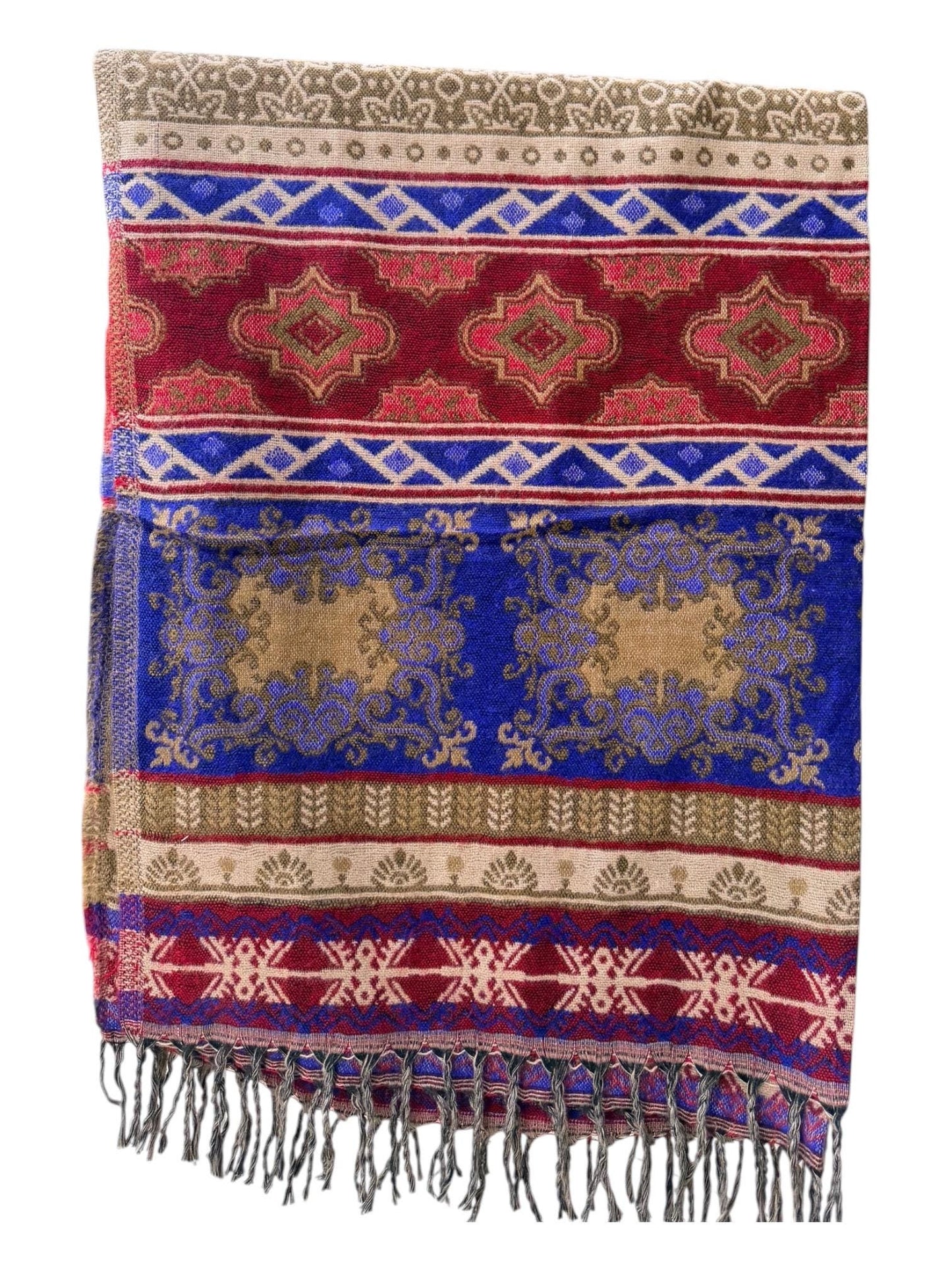 Vegan Cashmelion Blanket Scarf | Oversized Boho Shawl with Tassels
