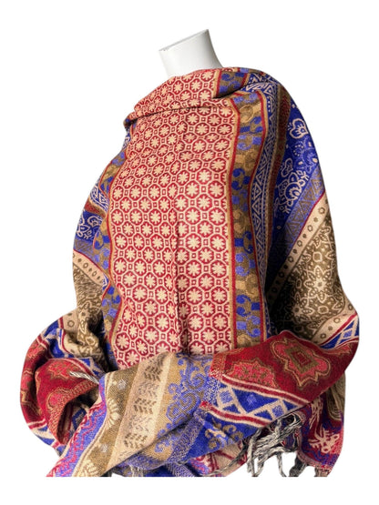 Vegan Cashmelion Blanket Scarf | Oversized Boho Shawl with Tassels