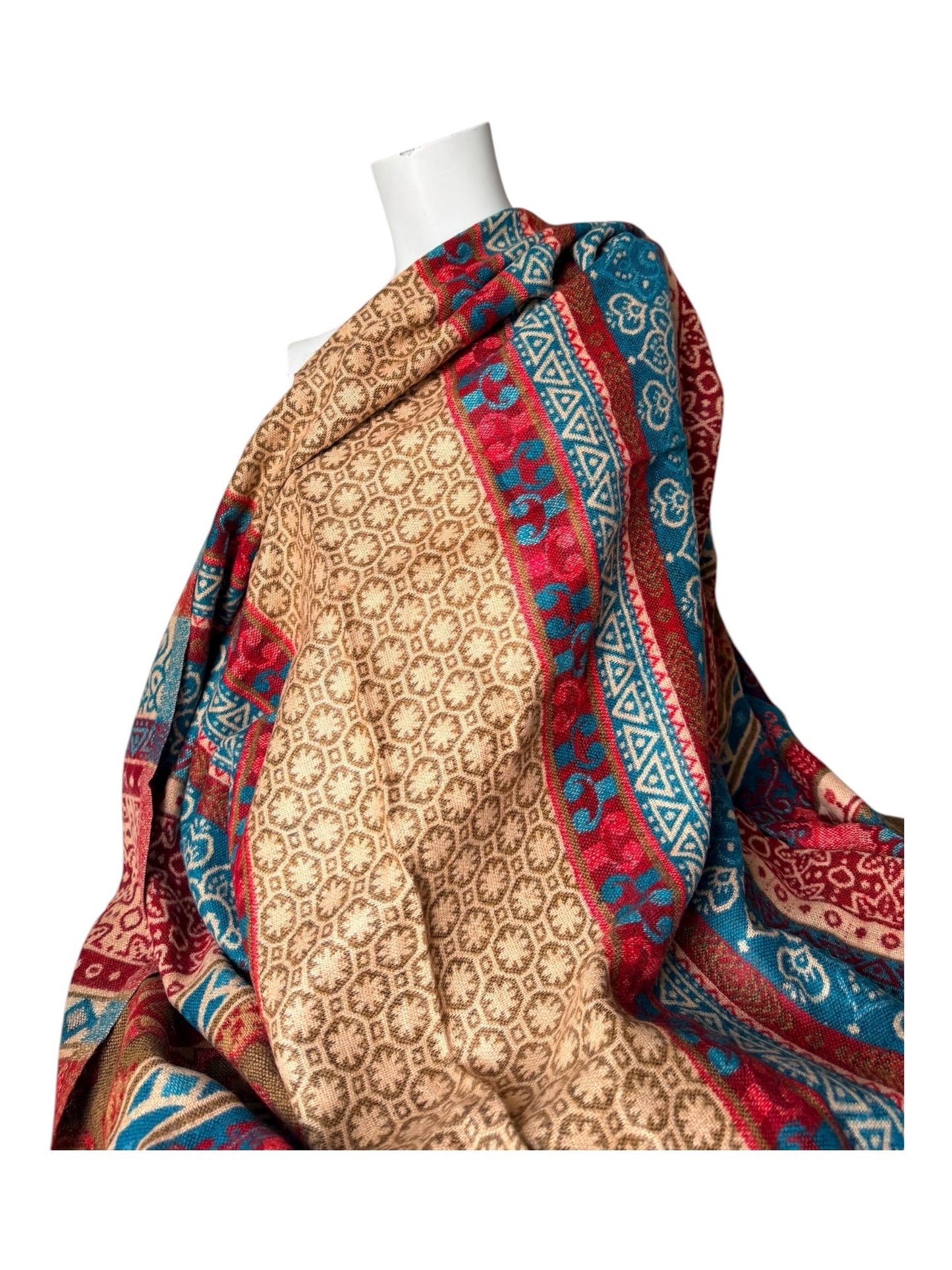 Vegan Cashmelion Blanket Scarf | Oversized Boho Shawl with Tassels