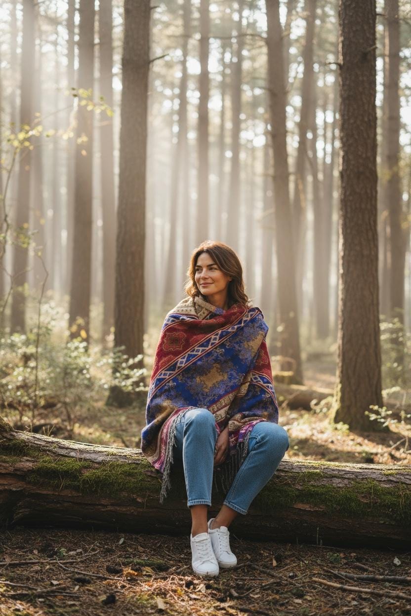 Vegan Cashmelion Blanket Scarf | Oversized Boho Shawl with Tassels