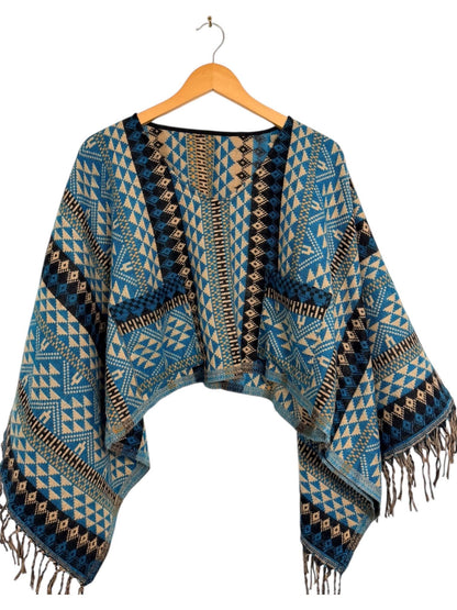 Boho Geometric Blouse | Vegan Cashmilon | Relaxed Fit | Long Sleeve Women Blouse | Hippie Style Top