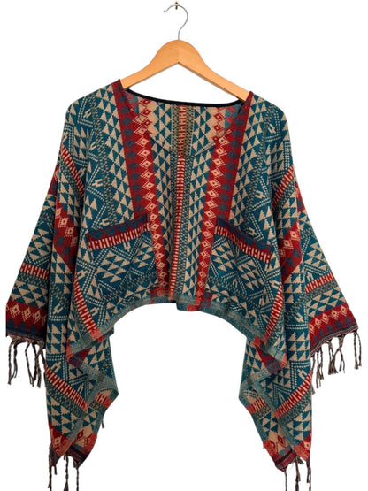 Boho Geometric Blouse | Vegan Cashmilon | Relaxed Fit | Long Sleeve Women Blouse | Hippie Style Top