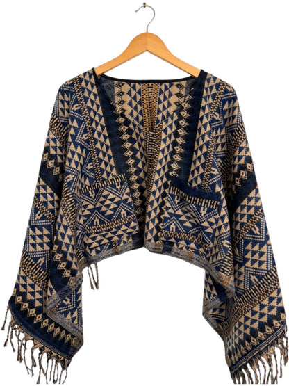 Boho Geometric Blouse | Vegan Cashmilon | Relaxed Fit | Long Sleeve Women Blouse | Hippie Style Top