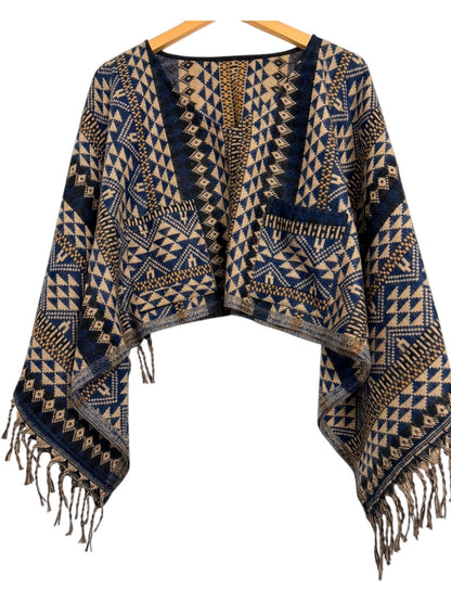 Boho Geometric Blouse | Vegan Cashmilon | Relaxed Fit | Long Sleeve Women Blouse | Hippie Style Top