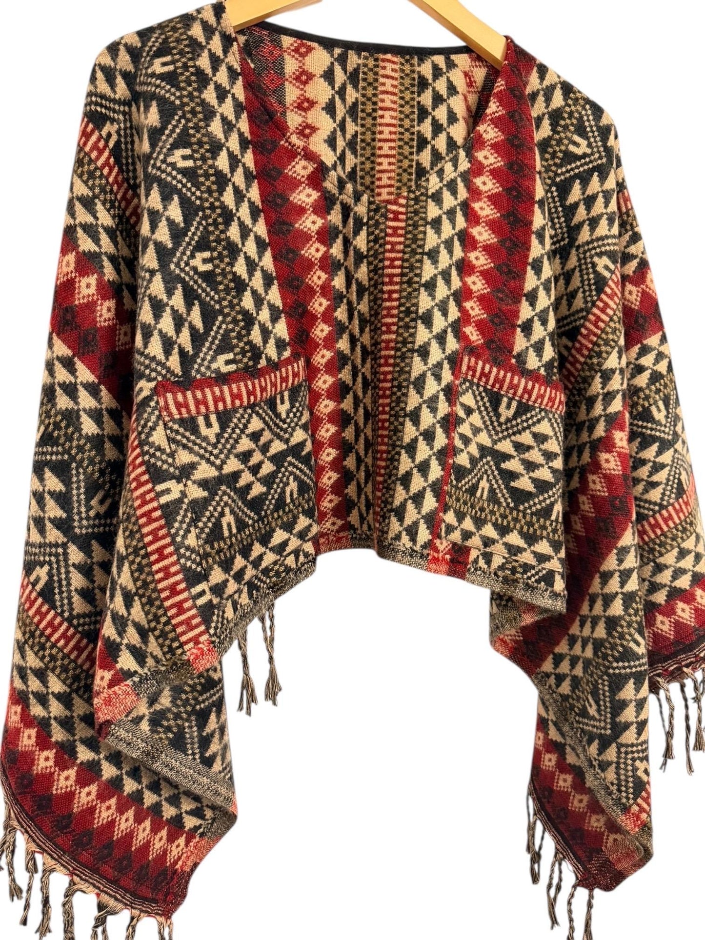 Boho Geometric Blouse | Vegan Cashmilon | Relaxed Fit | Long Sleeve Women Blouse | Hippie Style Top