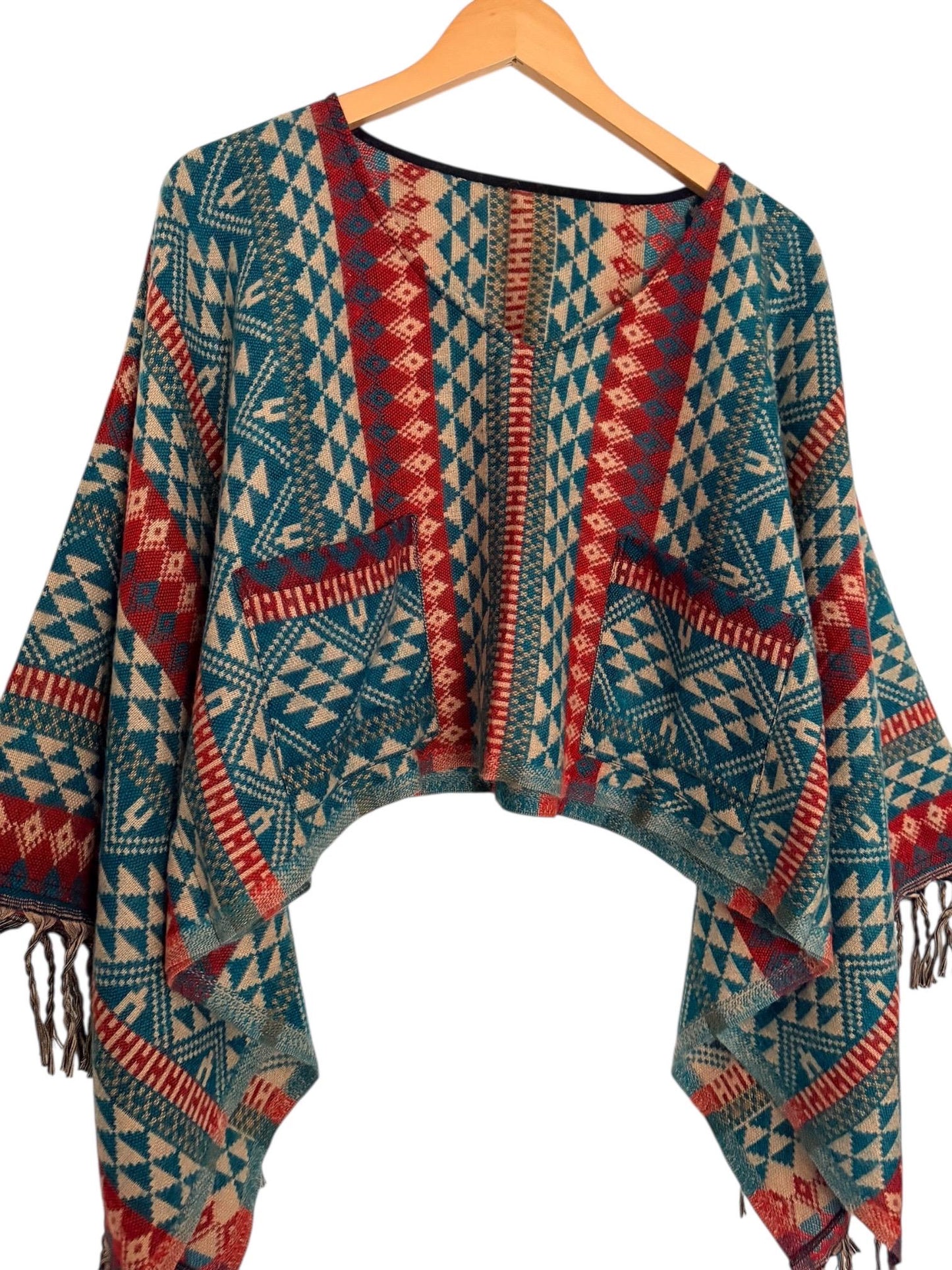 Boho Geometric Blouse | Vegan Cashmilon | Relaxed Fit | Long Sleeve Women Blouse | Hippie Style Top
