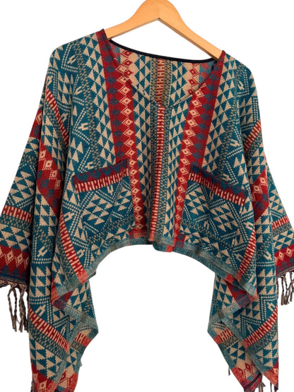 Boho Geometric Blouse | Vegan Cashmilon | Relaxed Fit | Long Sleeve Women Blouse | Hippie Style Top
