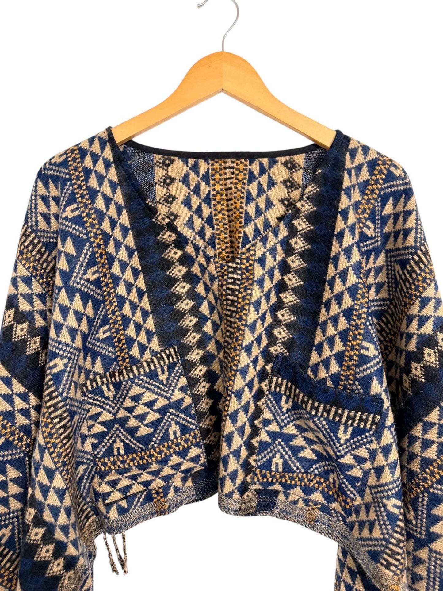Boho Geometric Blouse | Vegan Cashmilon | Relaxed Fit | Long Sleeve Women Blouse | Hippie Style Top