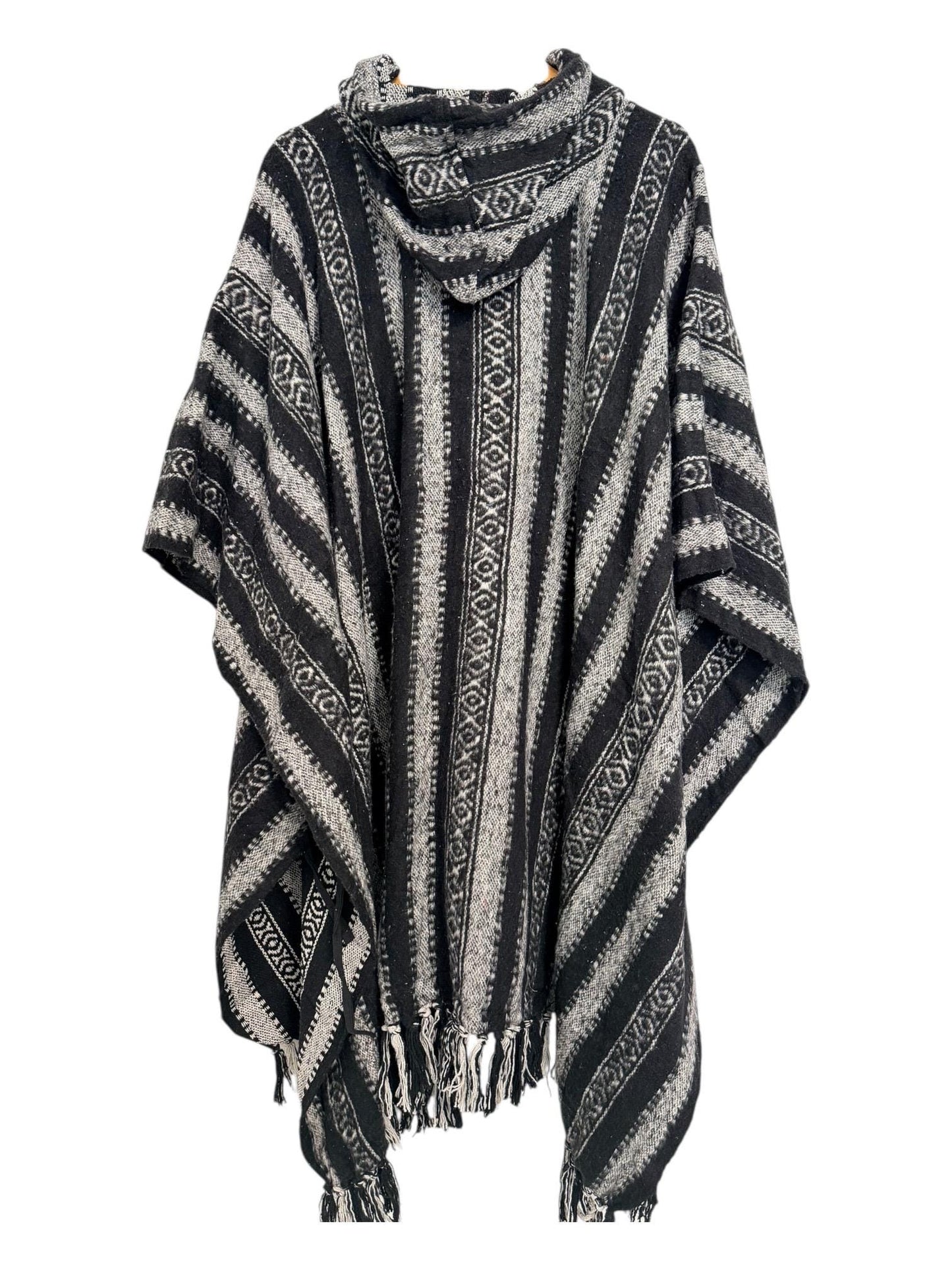 Handmade Gheri Cotton Boho Poncho | Hooded Festival Wear