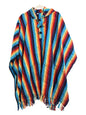Handmade Gheri Cotton Boho Poncho | Hooded Festival Wear