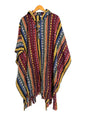 Handmade Gheri Cotton Boho Poncho | Hooded Festival Wear