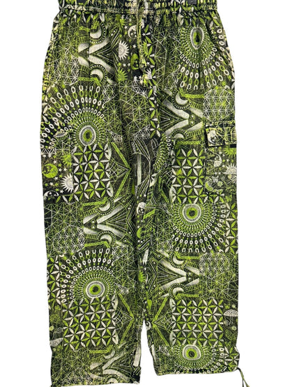 Geometric Cotton Harem Pants | Handmade Nepal Boho Trousers