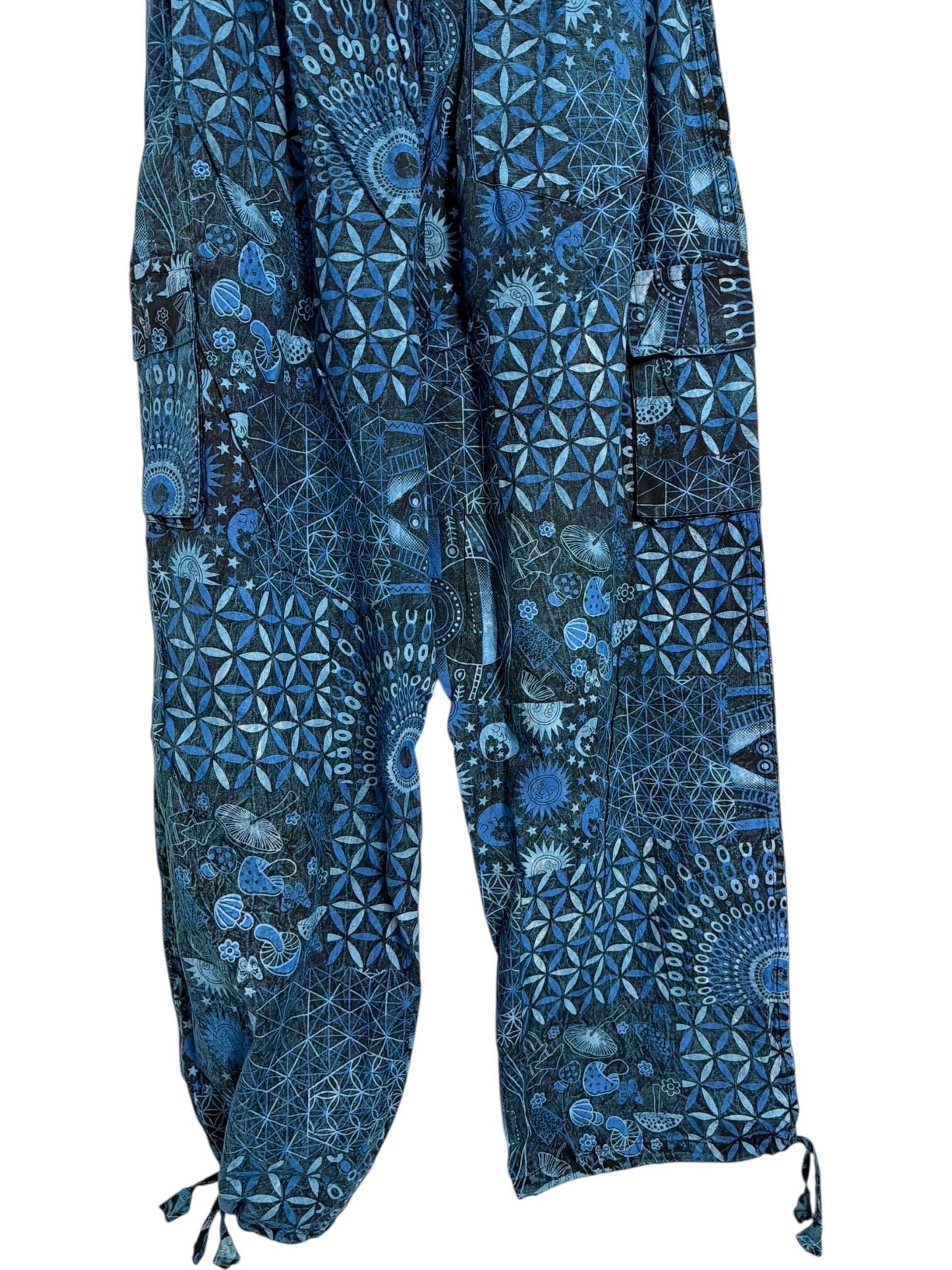 Geometric Cotton Harem Pants | Handmade Nepal Boho Trousers