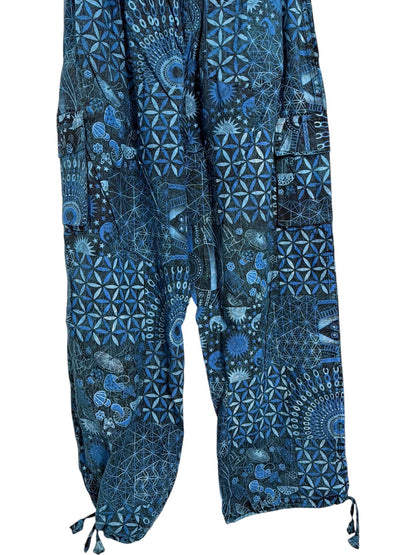 Geometric Cotton Harem Pants | Handmade Nepal Boho Trousers