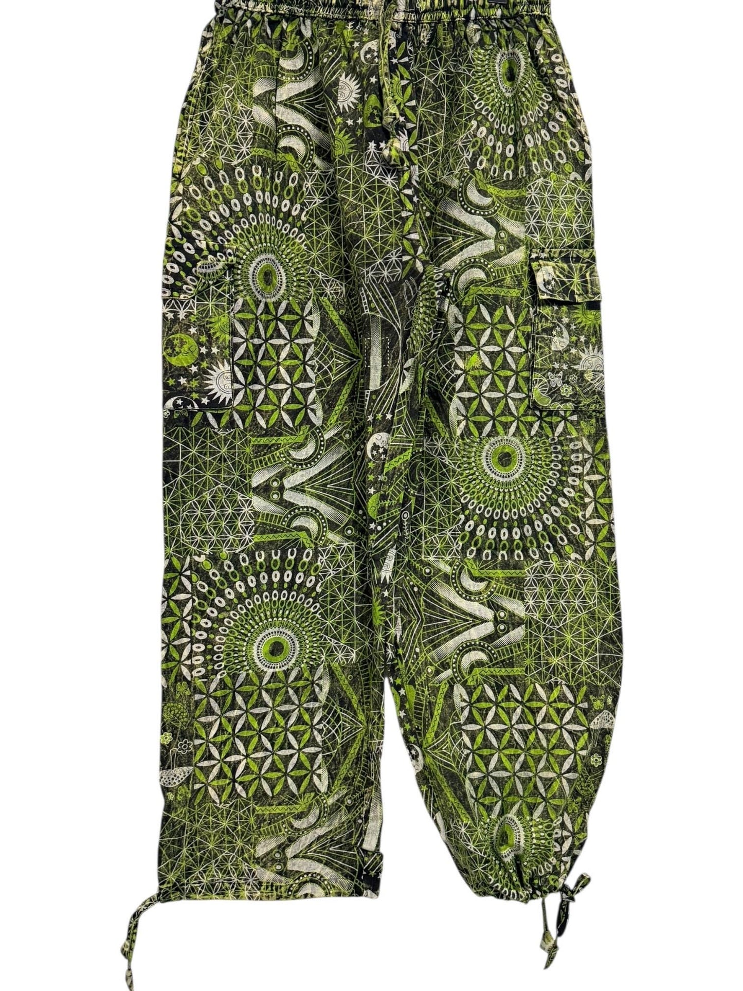 Geometric Cotton Harem Pants | Handmade Nepal Boho Trousers