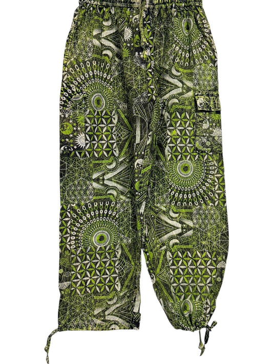 Geometric Cotton Harem Pants | Handmade Nepal Boho Trousers