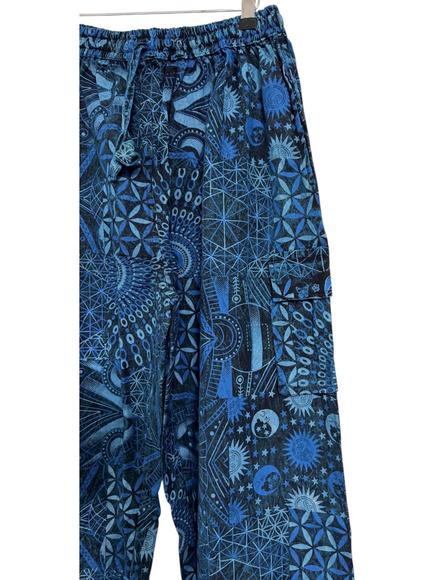 Geometric Cotton Harem Pants | Handmade Nepal Boho Trousers