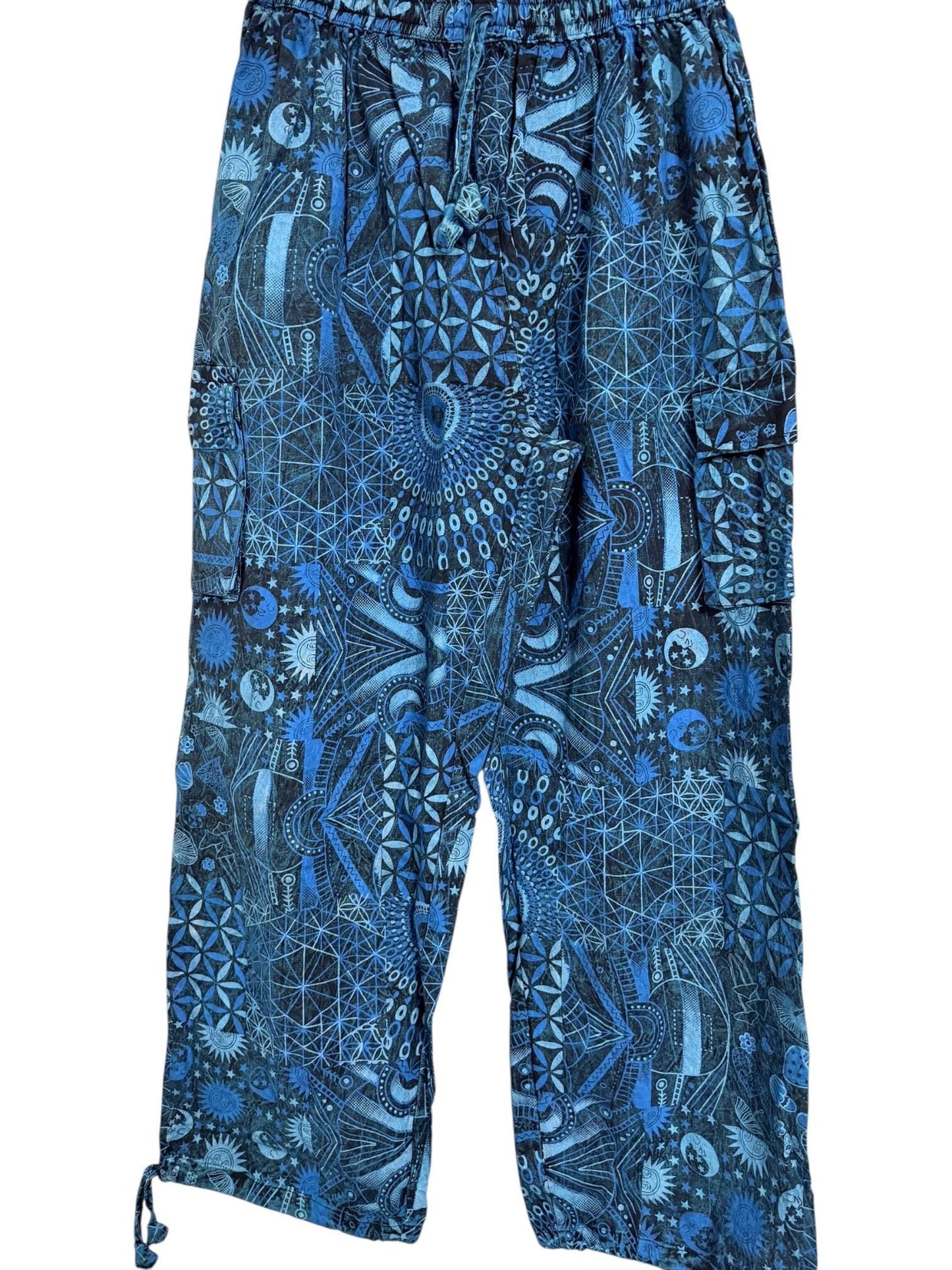 Geometric Cotton Harem Pants | Handmade Nepal Boho Trousers