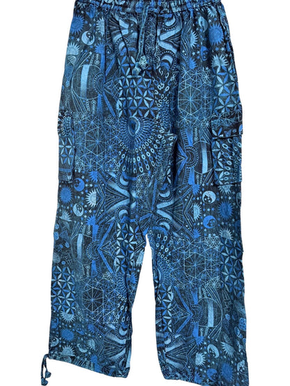 Geometric Cotton Harem Pants | Handmade Nepal Boho Trousers