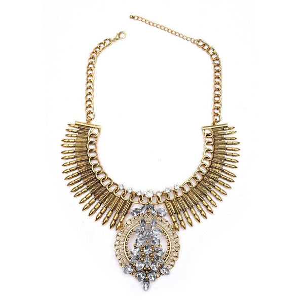 Crystal Statement Necklace (Gold and Silver)