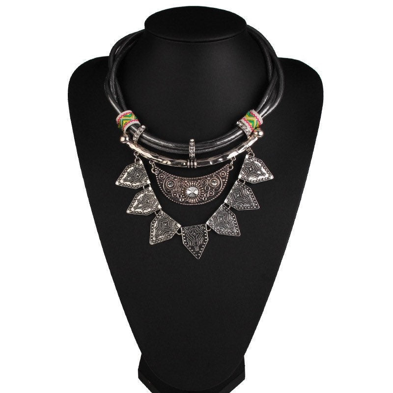 Trendy Tribal Statement Necklace