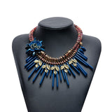 Bohemian Statement Necklace (Blue & Grey)