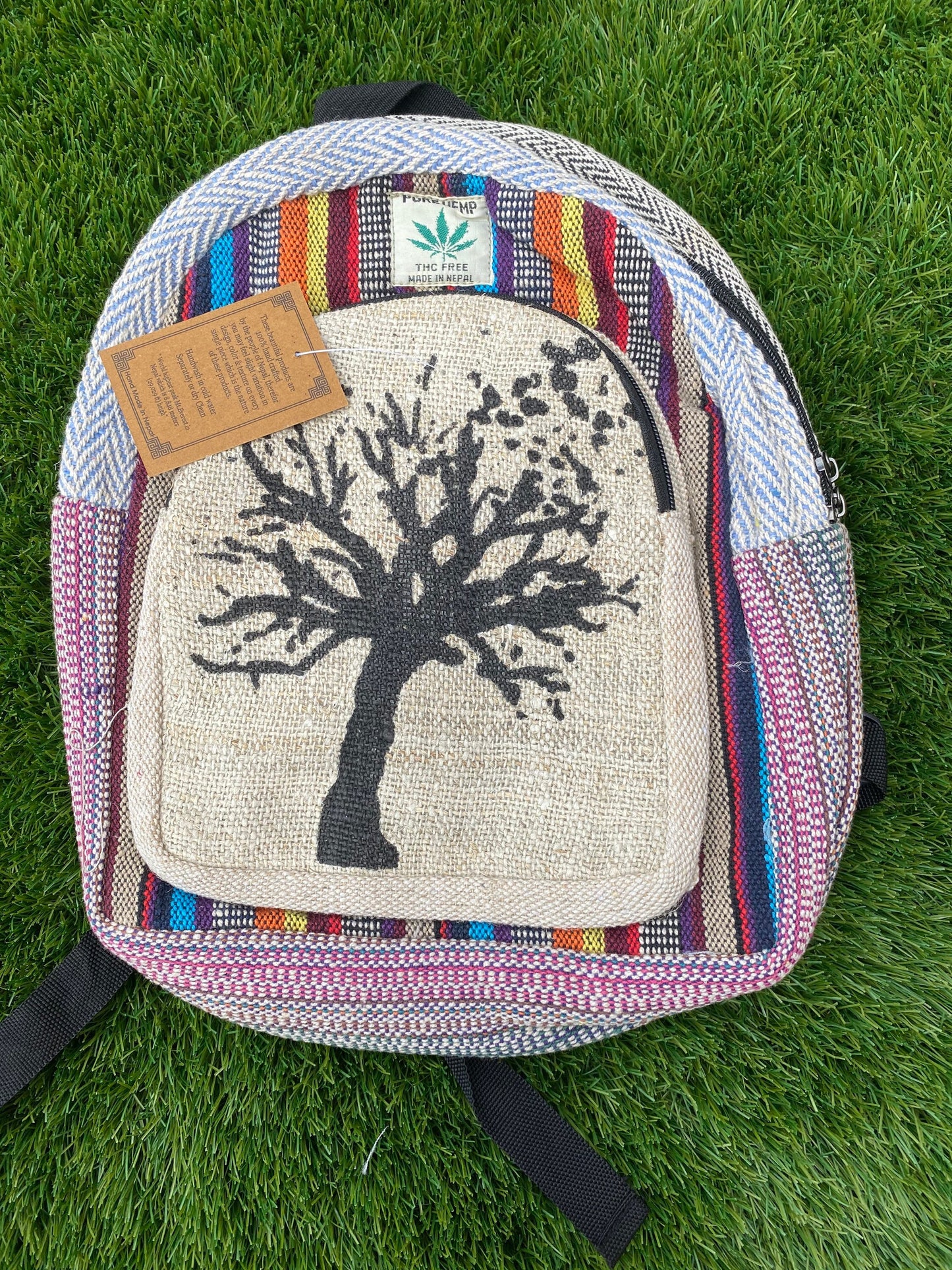 Handmade & Pure Small Hemp Backpack