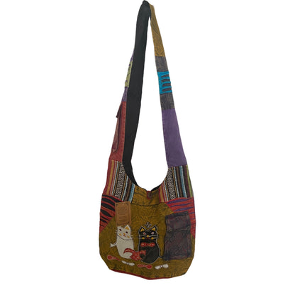 Hippie Boho Style Shoulder Bag (Multicolour)