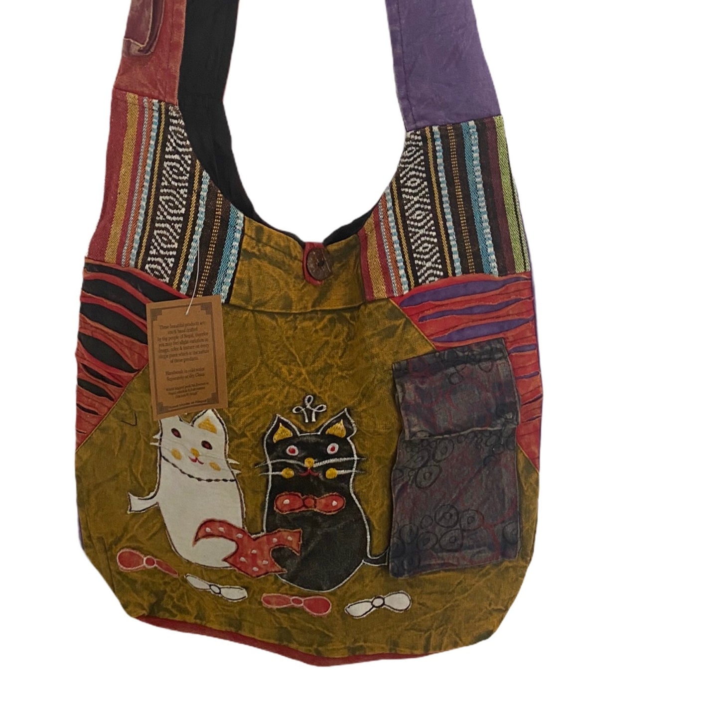 Hippie Boho Style Shoulder Bag (Multicolour)