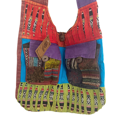 Hippie Boho Style Shoulder Bag (Multicolour)