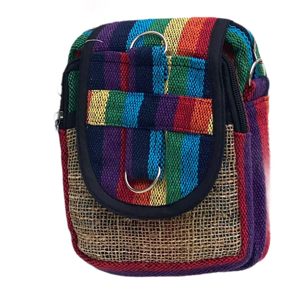 Hippie Hemp Sling Bag/Purse (Multicoloured)
