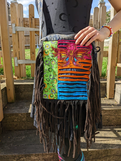 Embroidered Crossbody Bag (Fringe Design)