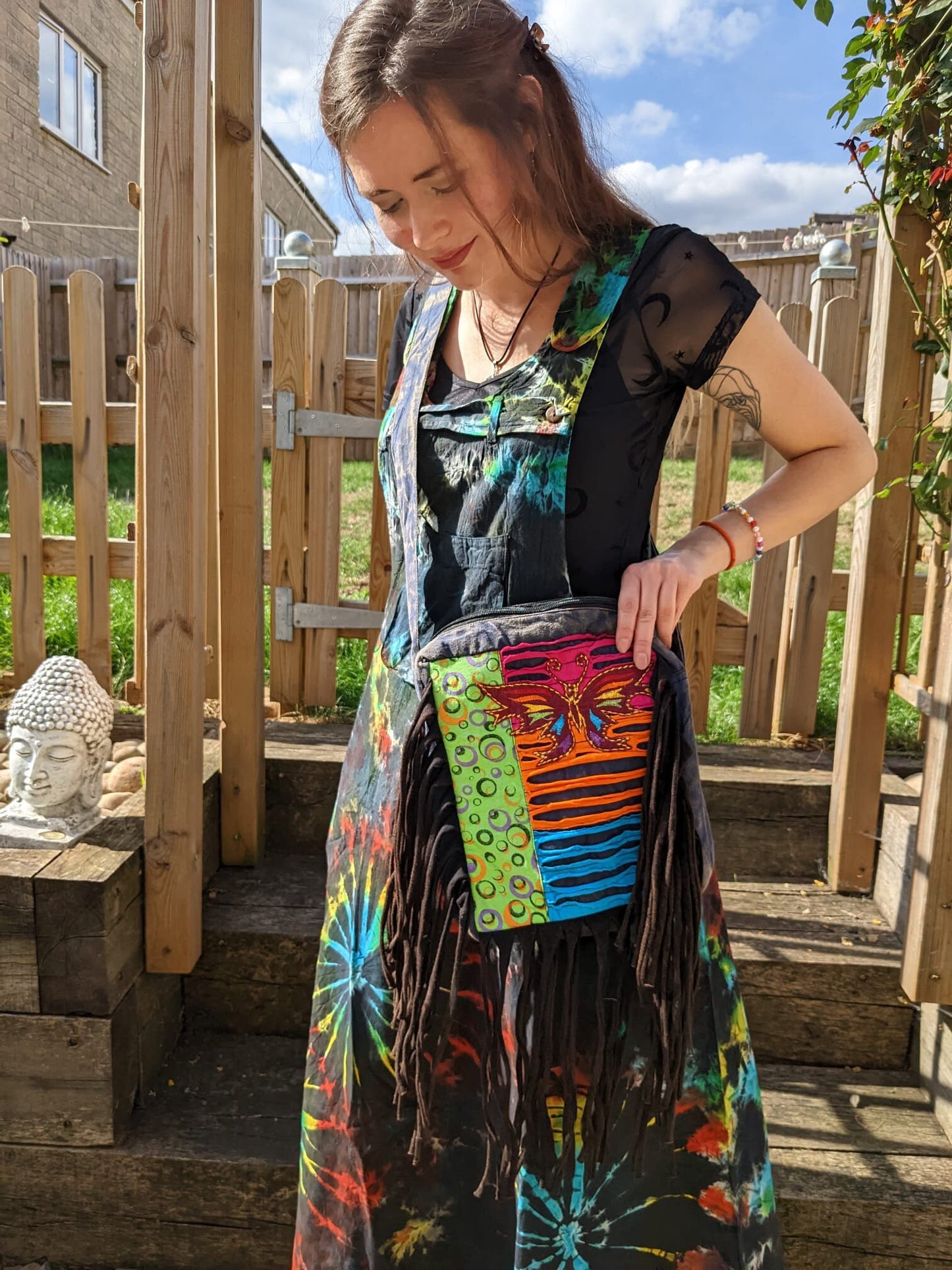 Embroidered Crossbody Bag (Fringe Design)