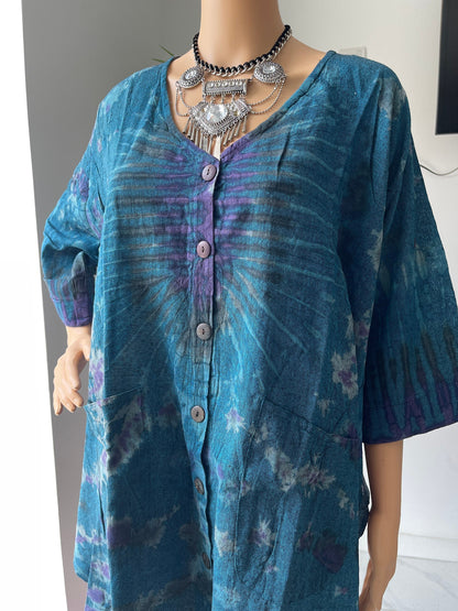 Tie Dye Blouse Boho Style (One size fit)