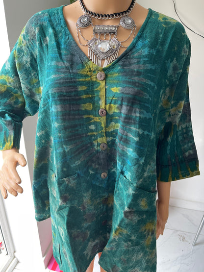 Tie Dye Blouse Boho Style (One size fit)