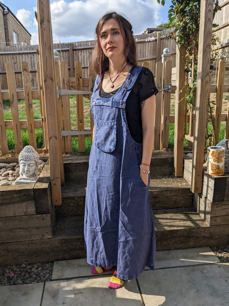 Dungarees Dress ,soft Organic Cotton, Short Skirt, With Pockets, Casual  ,loose, Tunics ,himalayan Made,100% Eco, Perfect Gift for Her COD1 -   Canada