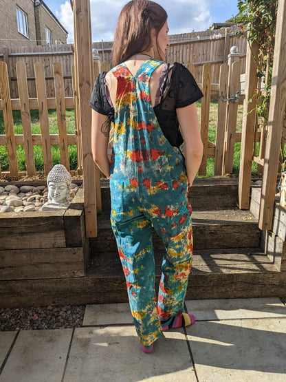 Pure Cotton Tie Dye Dungarees - Leg Fit (Unisex)