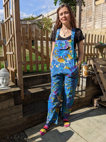 Pure Cotton Tie Dye Dungarees - Leg Fit (Unisex)