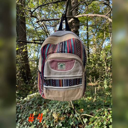 Himalayan Hemp Backpack (Multicolour Striped)