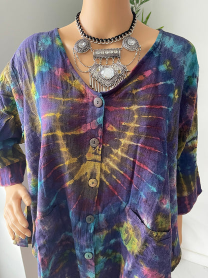 Tie Dye Blouse Boho Style (One size fit)