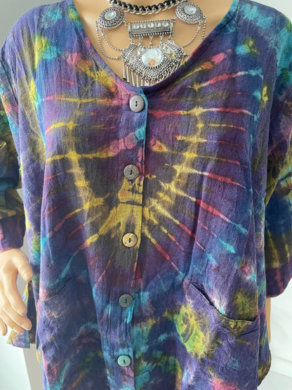 Tie Dye Blouse Boho Style (One size fit)