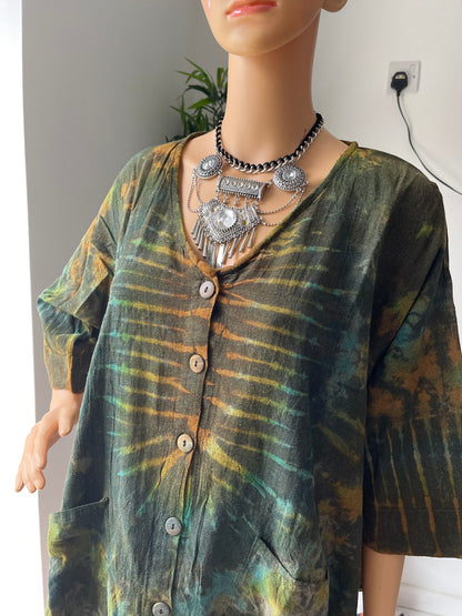 Tie Dye Blouse Boho Style (One size fit)